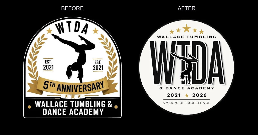 Wallace Tumbling & Dance logo refresh, designed by Rachel Knecht